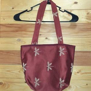 Sally Spicer red dragonfly shopping tote. Brand new without tags never used.